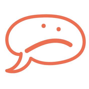 A graphic showing an unhappy smiley face