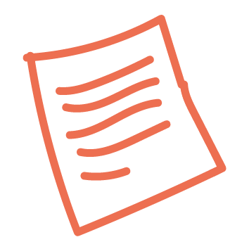 A graphic showing an a piece of paper with writing