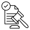An icon depicting legal paperwork