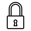 An icon depicting a padlock