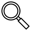 An icon depicting a magnifying glass