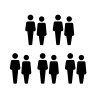 An icon depicting 5 couples