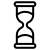 An icon depicting an hourglass